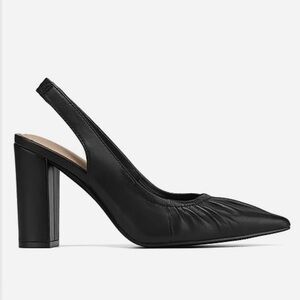 Wittner Huggins Black Leather Slingback Heels 10